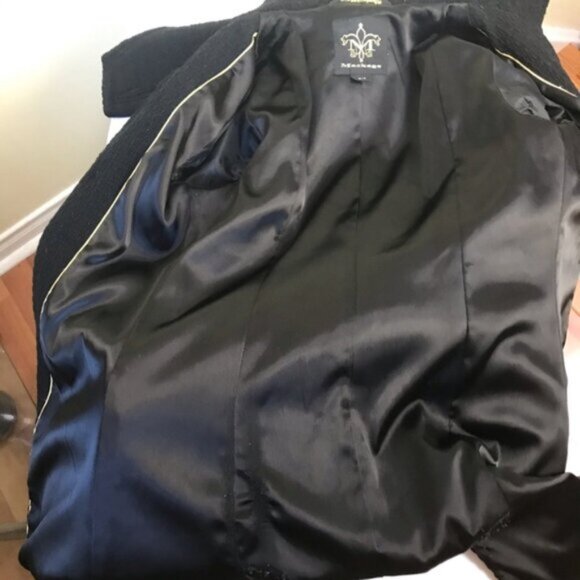 Mackage Wool Leather Fitted Coat Military Long Double Breasted Pea Minimalist M - Picture 11 of 16